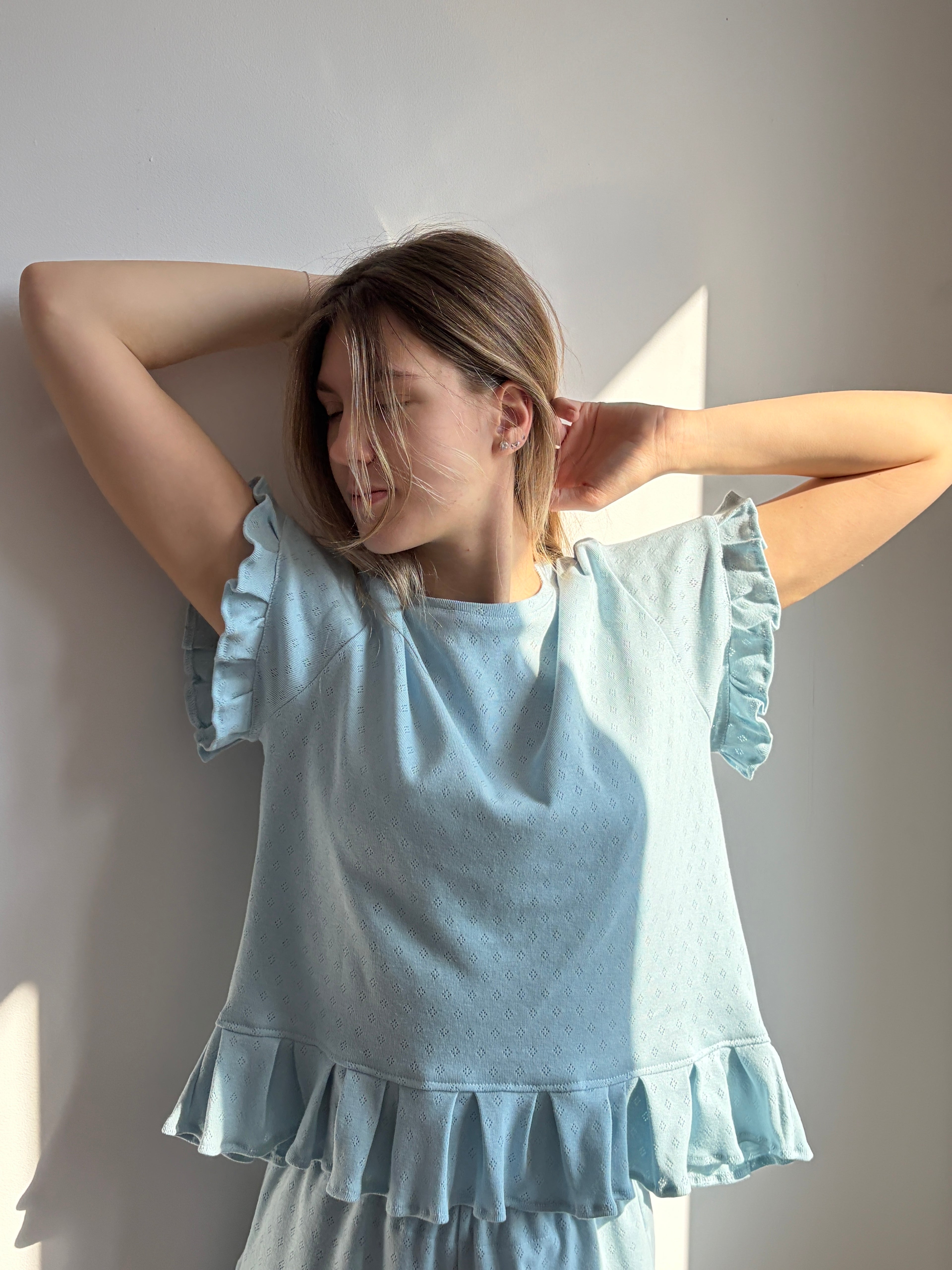 Piżama krótka z falbankami